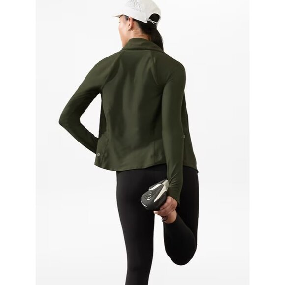 ATHLETA Interval Jacket M Medium | Aspen Olive #818685 NEW - Picture 3 of 5